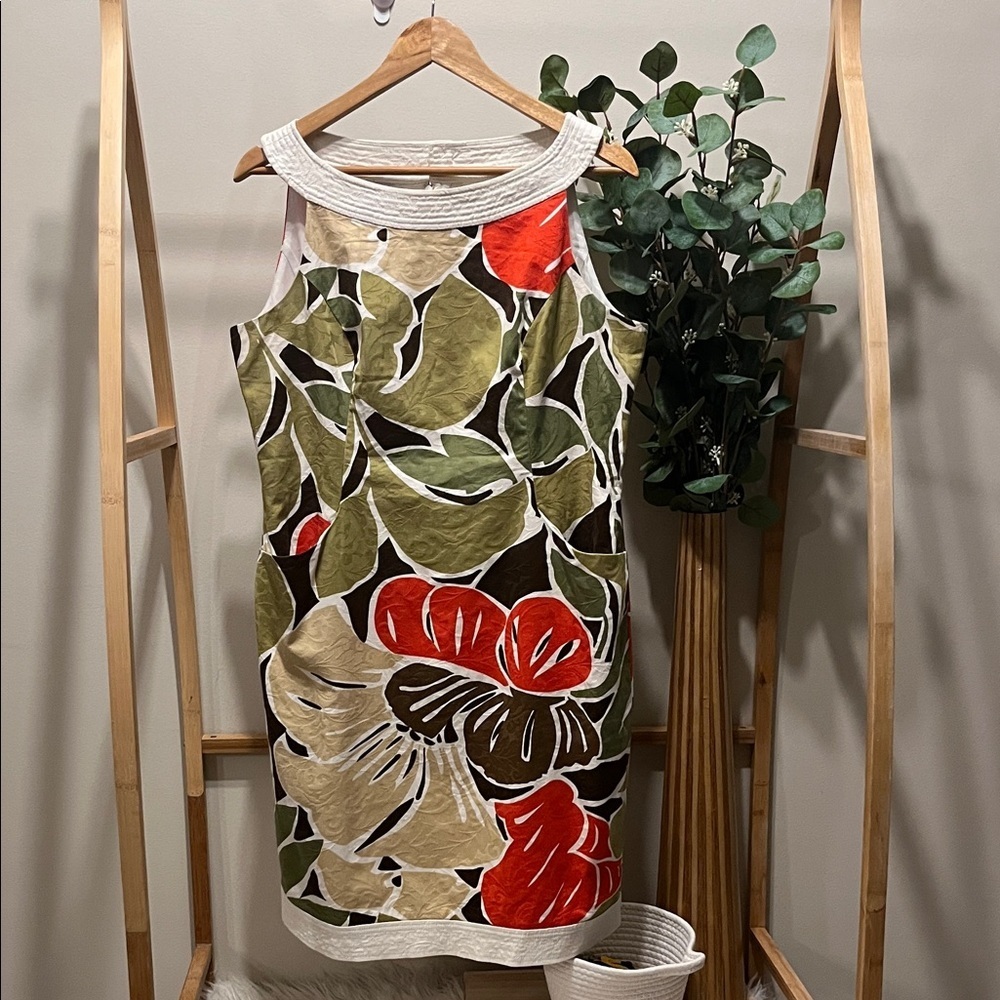 Jones New York Halter Sleeveless Tropical Floral Dress a151
